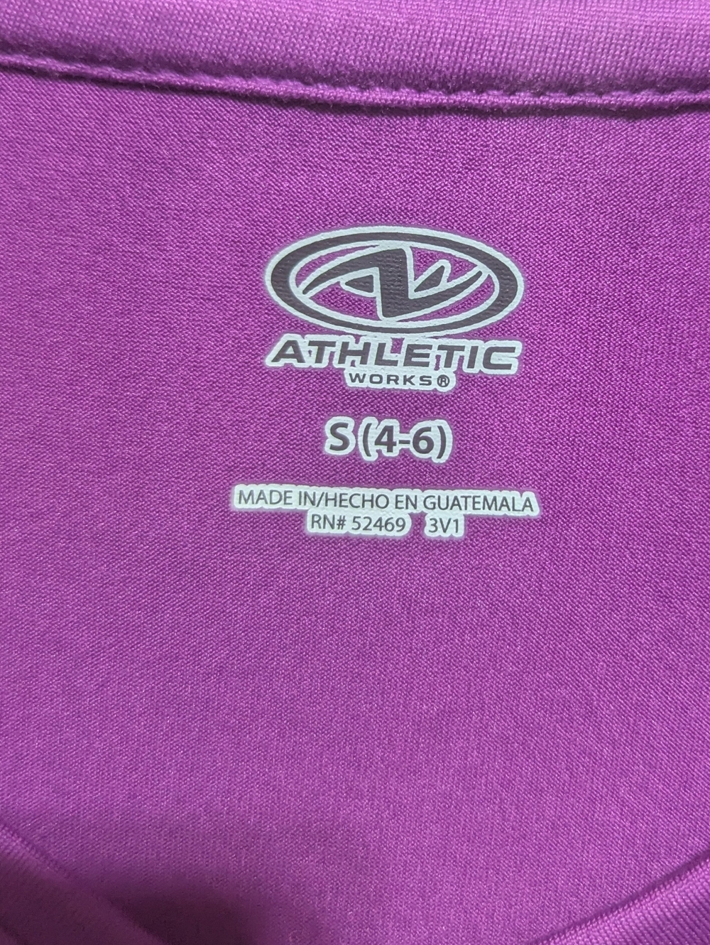 ATHLETIC WORKS women's SHORT SLEEVE shirt size Small (4-6) Purple w-122 - Picture 5 of 7
